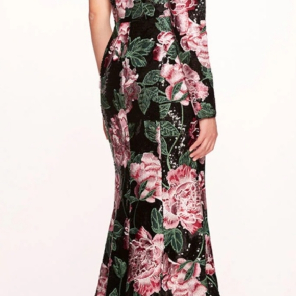 Marchesa Notte One Shoulder Gown 14 - Picture 4 of 5